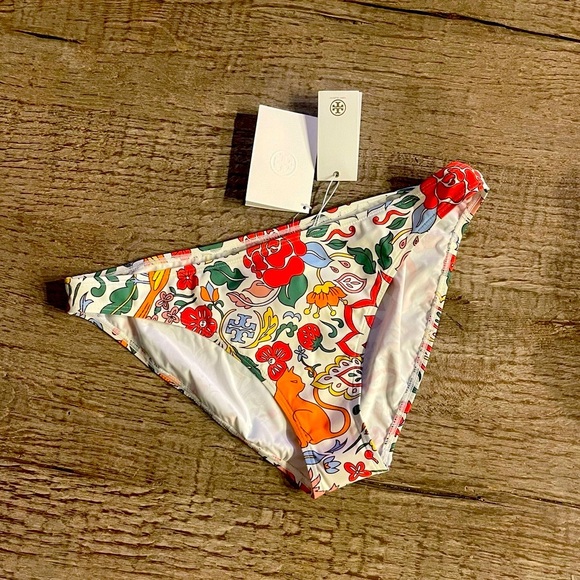 Tory Burch Beige Cat Bikini Bottoms. - Picture 8 of 10